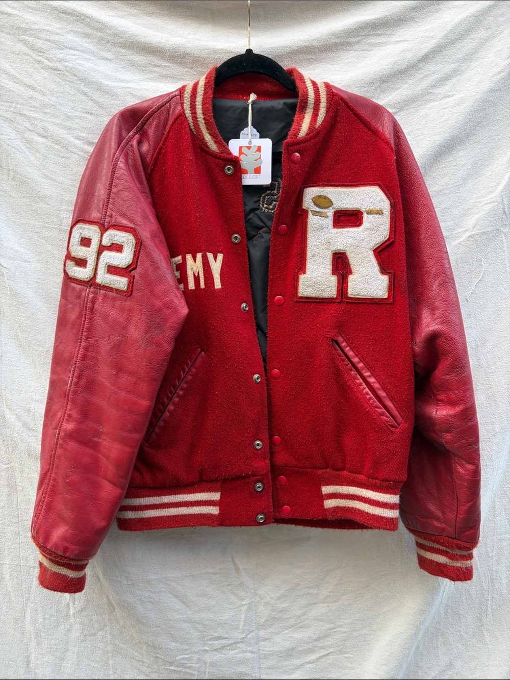 Red Letterman Varsity Jacket with 'R' Patch